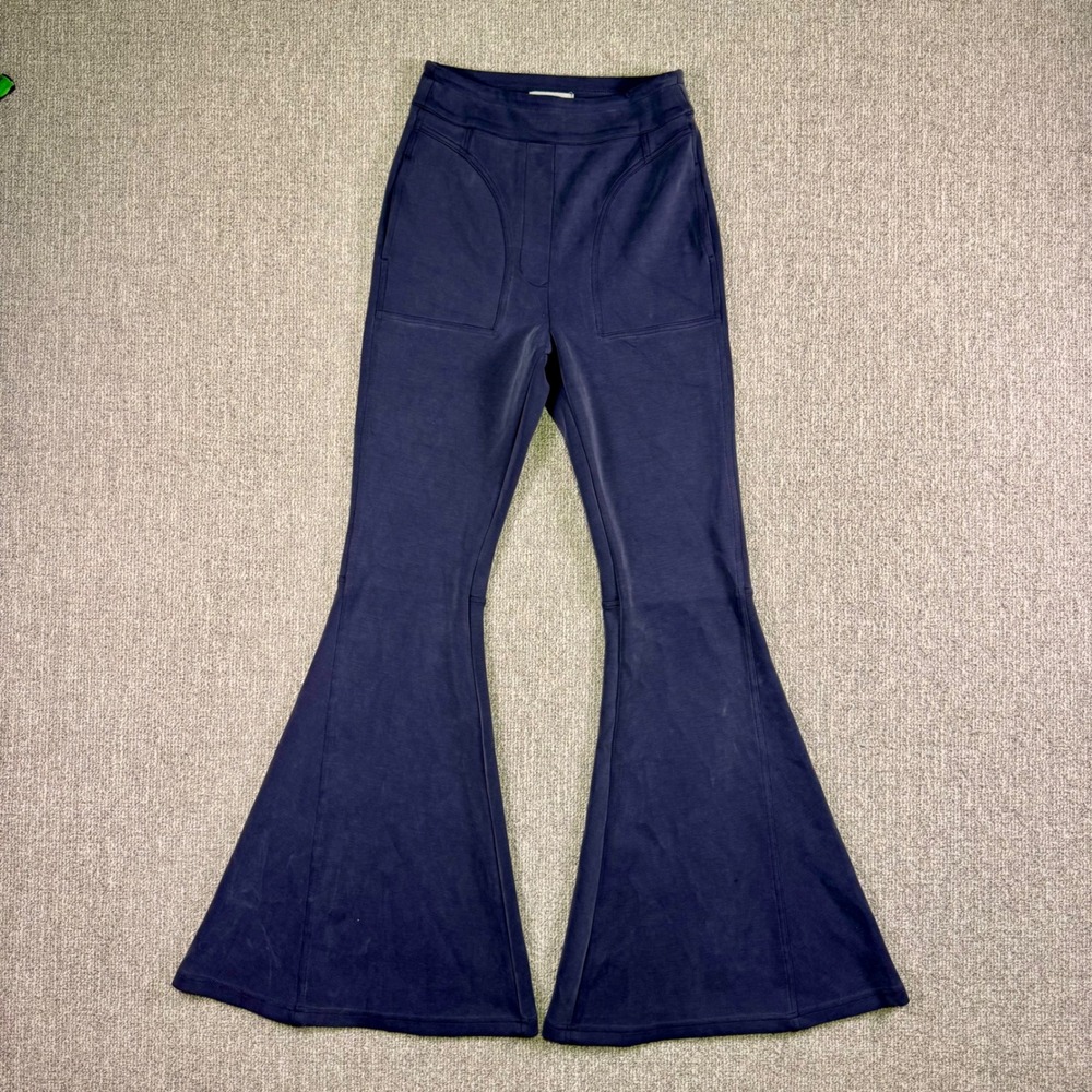 Chelsea & Violet‎ Navy Wide Leg Flare Pants High Rise Stretch Women's Small